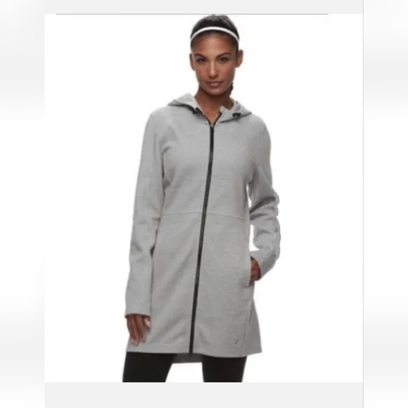 Fila Jackets & Coats Fila Womens Sport Gray On The Go Anorak Longline Hooded Jacket Zipfront